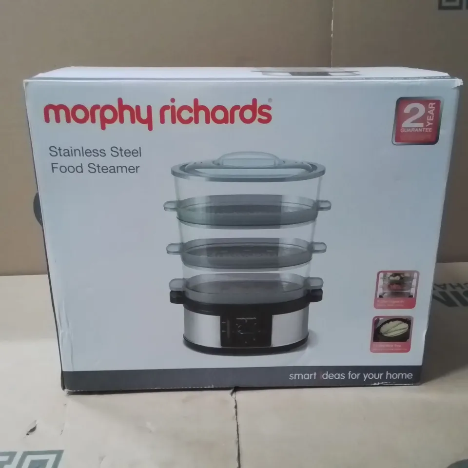 BOXED MORPHY RICHARDS 48755 STEAMER - STAINLESS STEEL