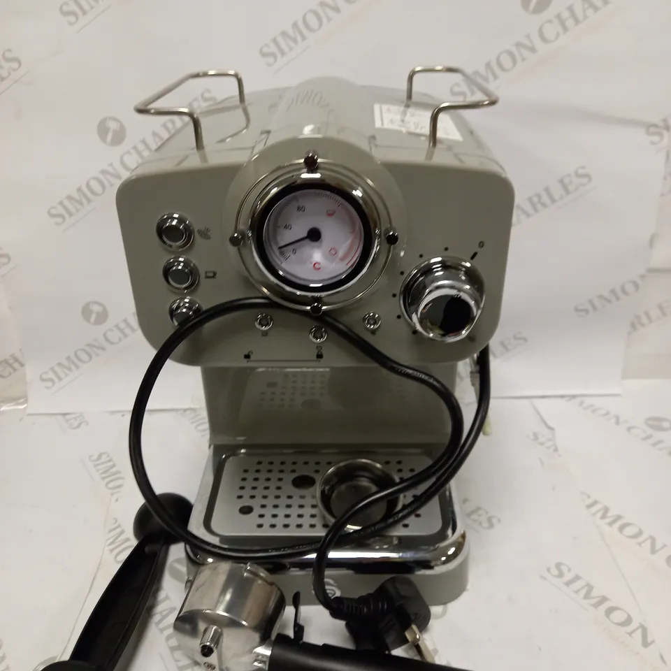 SWAN RETRO PUMP ESPRESSO COFFEE MACHINE - GREY