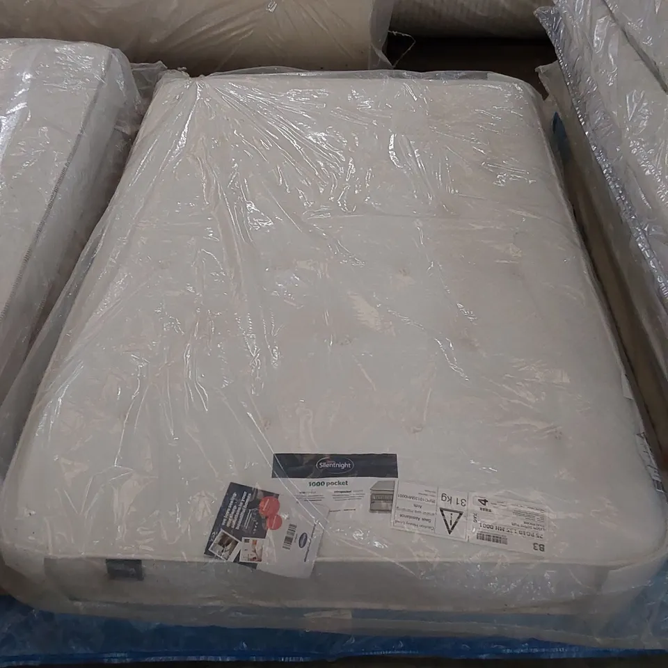BAGGED SILENTNIGHT 4FT6 DOUBLE SIZED TUFTED 1000 POCKET MATTRESS