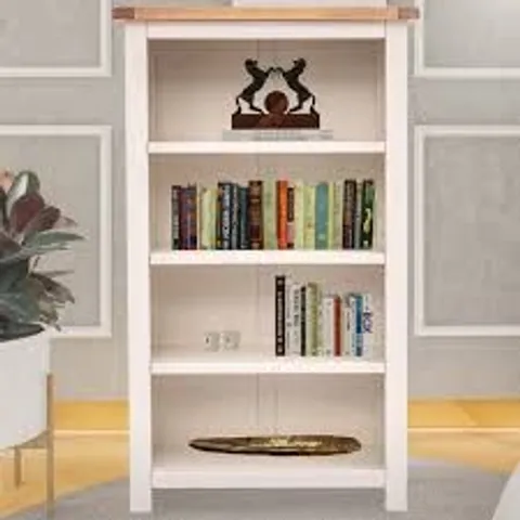 BOXED NARROW BOOKCASE - WHITE/WAX (1 BOX)