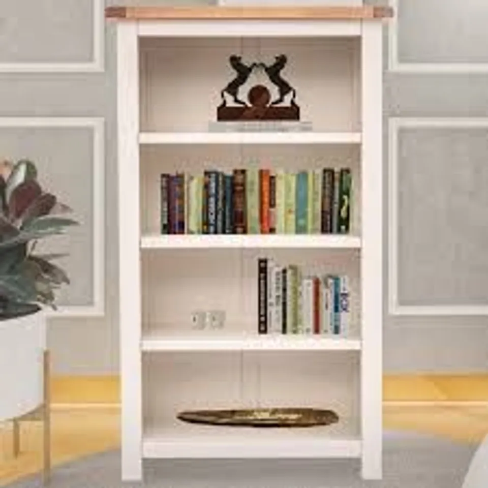 BOXED NARROW BOOKCASE - WHITE/WAX (1 BOX)