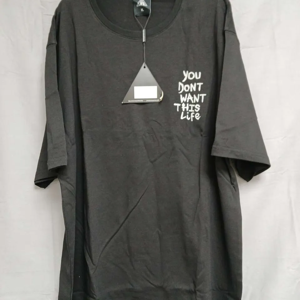 YOU DON'T WANT THIS LIFE REFLECTIVE PAINTER T-SHIRT – BLACK, SIZE XL