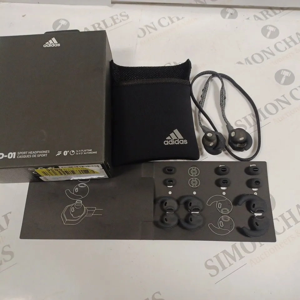 BOXED ADIDAS FWD-01 BLUETOOTH SPORT HEADPHONES - NIGHT GREY