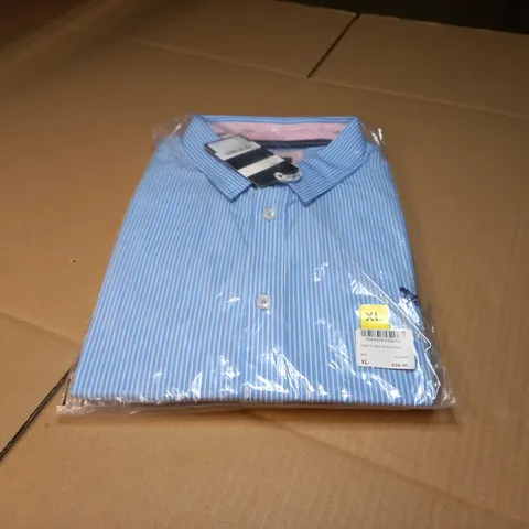 PACKAGED CREW CLOTHING COMPANY SKY/MICRO STRIPE SHIRT - XL