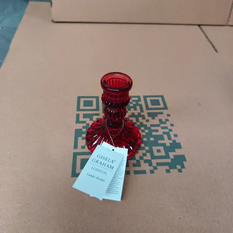 GISELA GRAHAM LONDON CANDLE HOLDER β RED GLASS - BOX OF 24