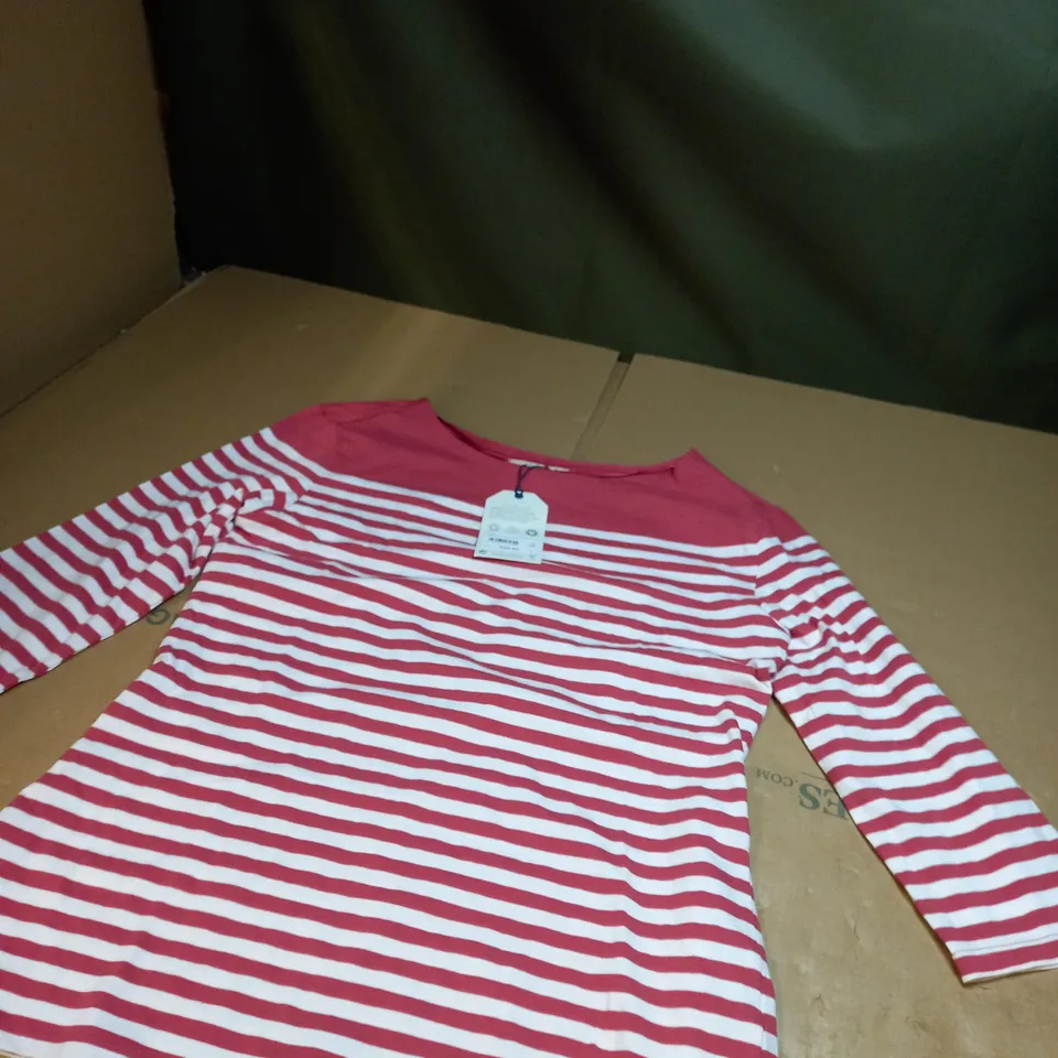 SEA SALT RED/WHITE STRIPPED LONG SLEEVE SHIRT SIZE 8