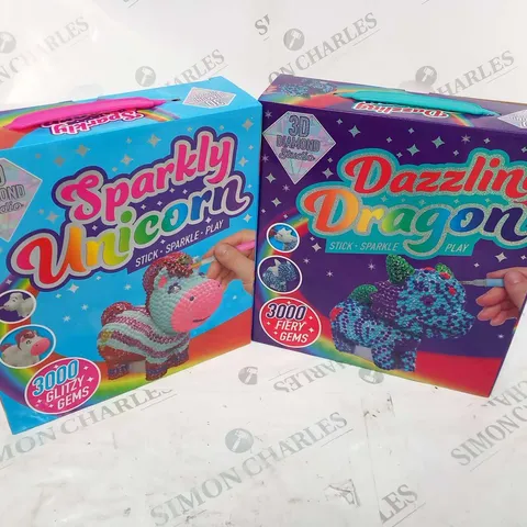 APPROXIMATELY 20 ASSORTED 3D DIAMOND STUDIO GEM CRAFTING PRODUCTS TO INCLUDE; DAZZLING DRAGON AND SPARKLY UNICORN