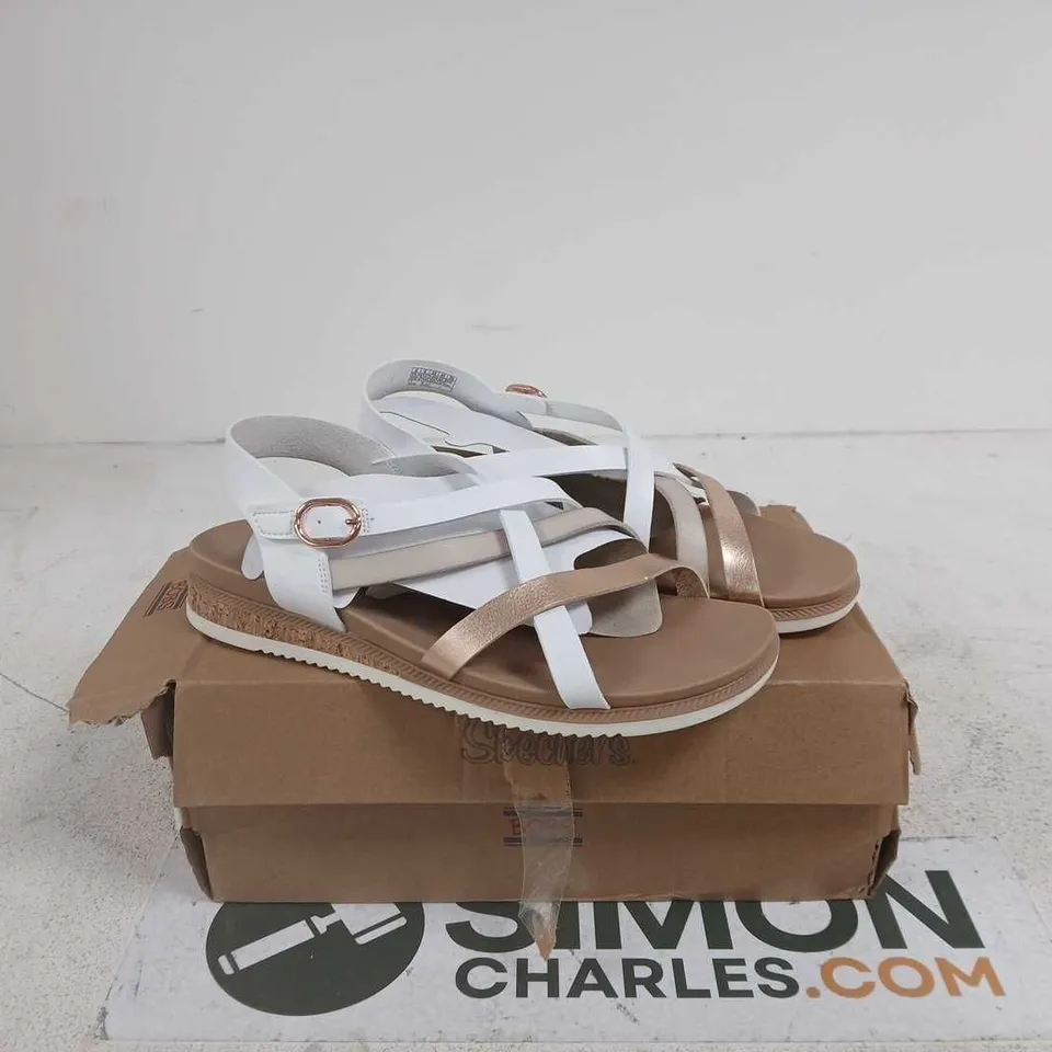 SKECHERS BOBS SANDAL WHITE SIZE 6 BOXED