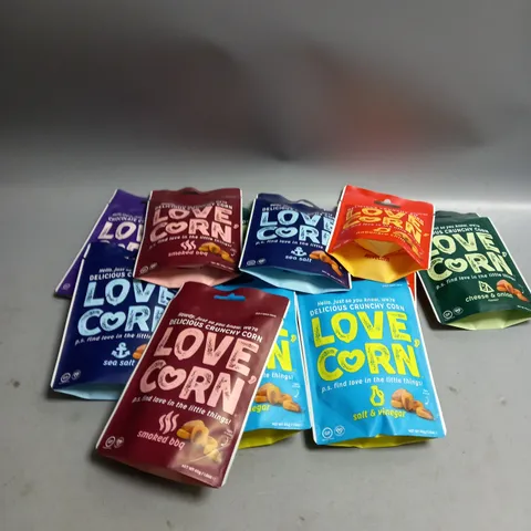 LOT OF 12 X 45G BAGS OF LOVE CORN VARIOUS FLAVOURS