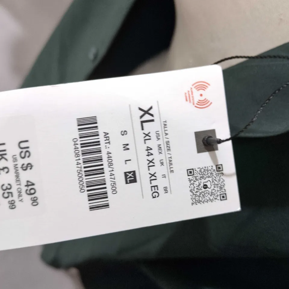 UK XL DARK GREEN OVERSIZED COAT ZARA