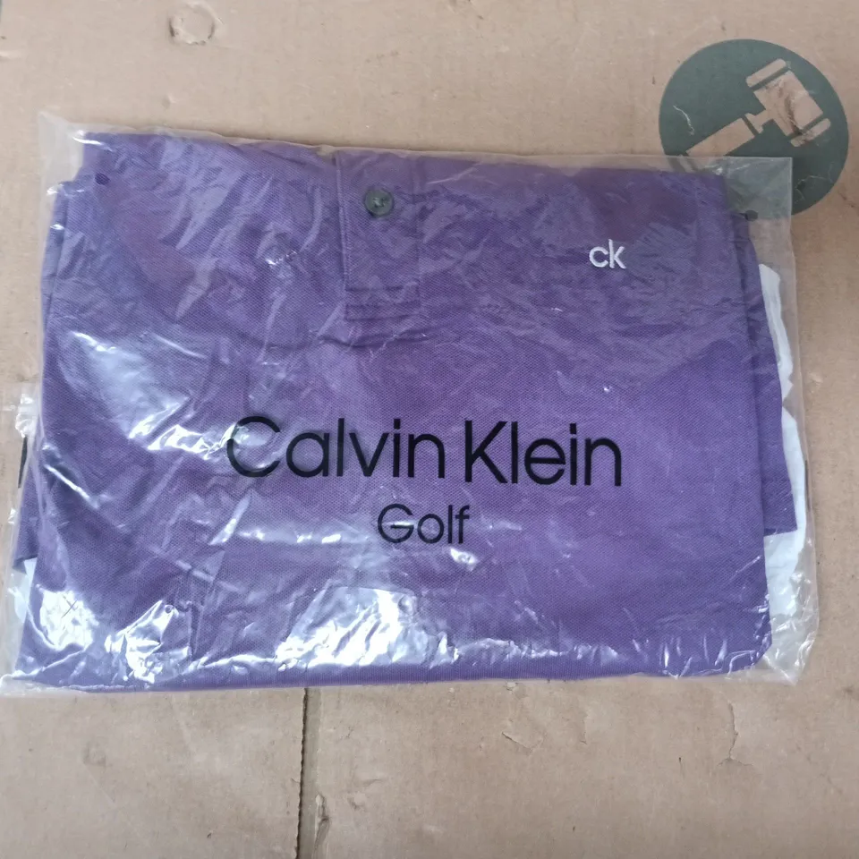 BAGGED CALVIN KLEIN GOLF POLO TOP IN PURPLE SIZE XXL