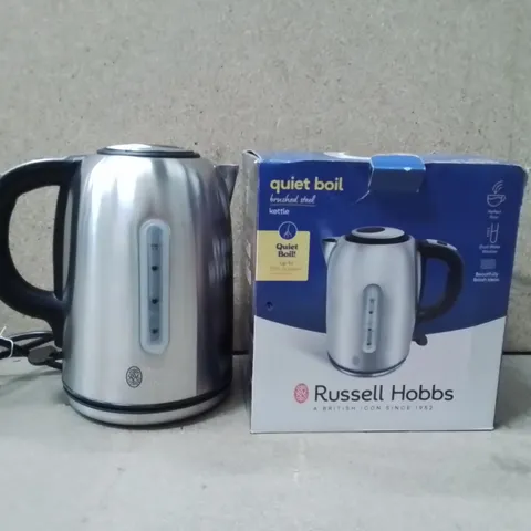 BOXED RUSSELL HOBBS BRUSHED STEEL KETTLE 