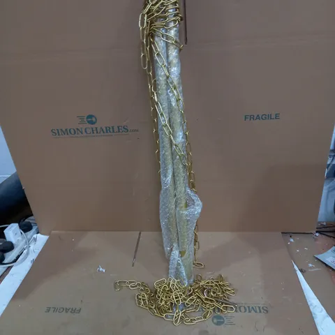 BOXED DESIGNER GOLD FINISH HANGING TOWEL RACK COLLECTION ONLY