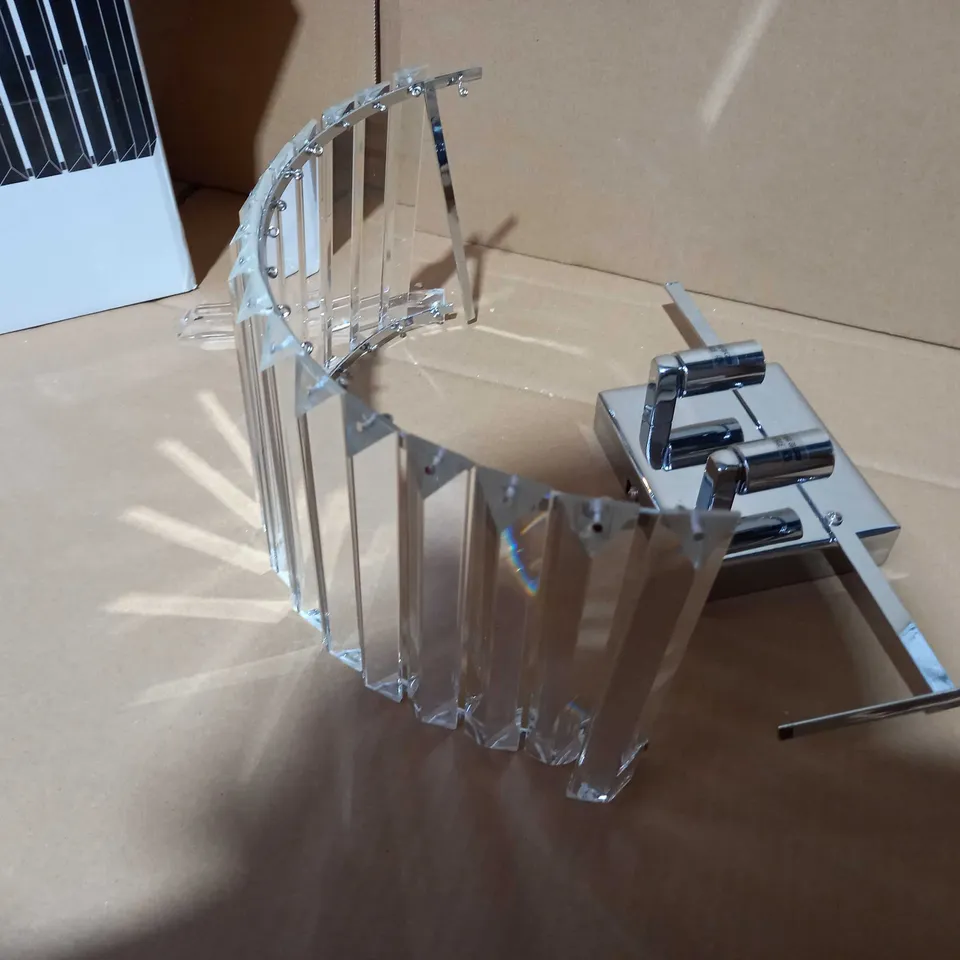 BOXED JOHN LEWIS POLISHED CHROME CRYSTAL FINISH 2 LIGHT WALL LIGHT
