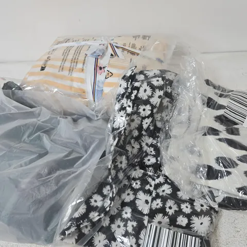 BOX OF APPROX 20 ASSORTED CLOTHING ITEMS TO INCLUDE PAJAMAS, SHIRTS, DRESSES, ETC