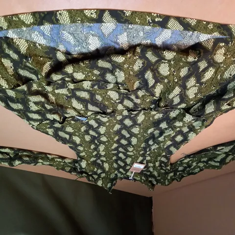 NEXT GREEN/SNAKESKIN PRINT SMOCK DRESS - SIZE 8