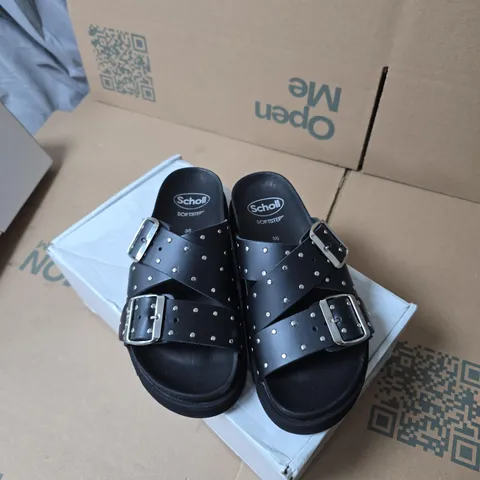SCHOLL SOFTSTEP SANDALS – BLACK, WOMEN'S UK 2.5 (EU 35)