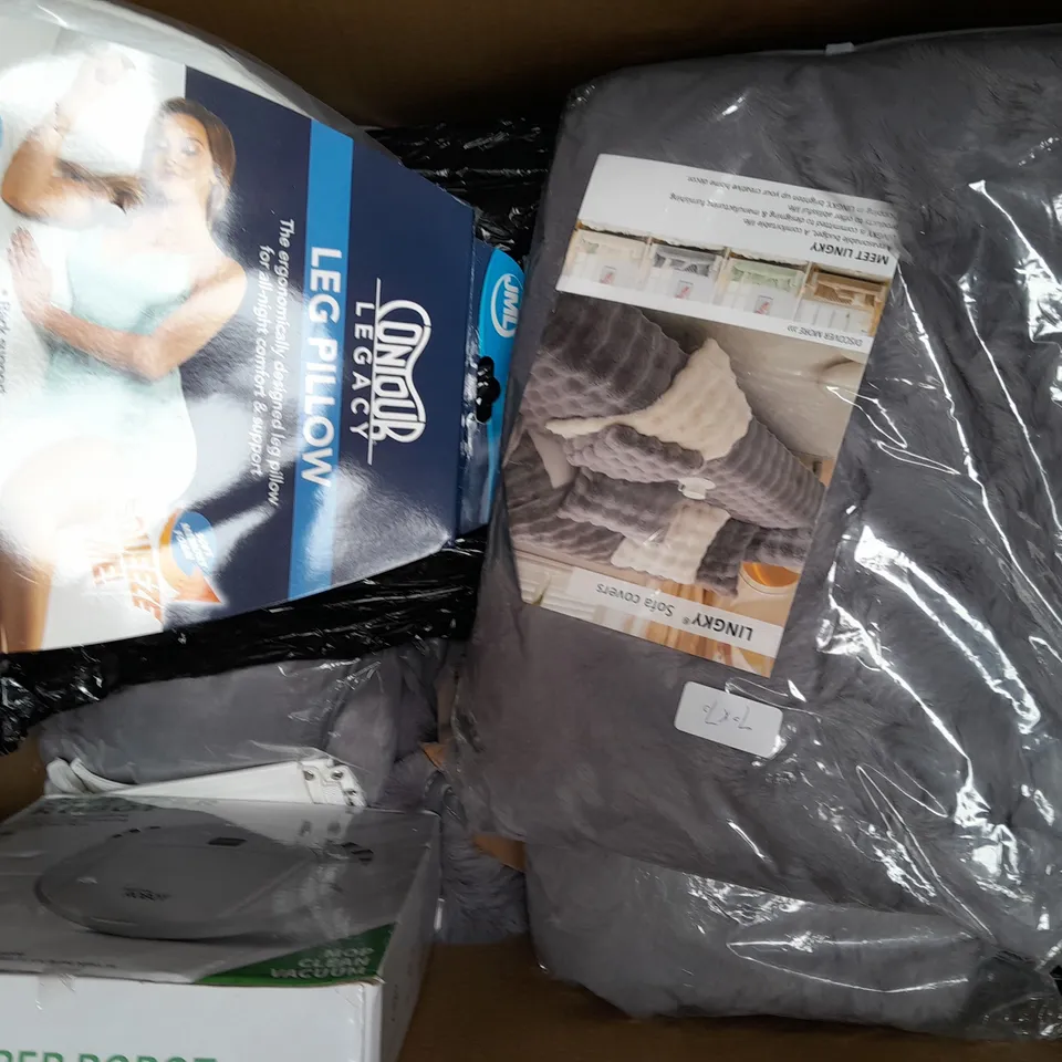 BOX OF APPROXIMATELY 20 ASSORTED HOUSEHOLD ITEMS TO INCLUDE SWEEPER ROBOT, POP-UP POLY CLOCHE, ETC
