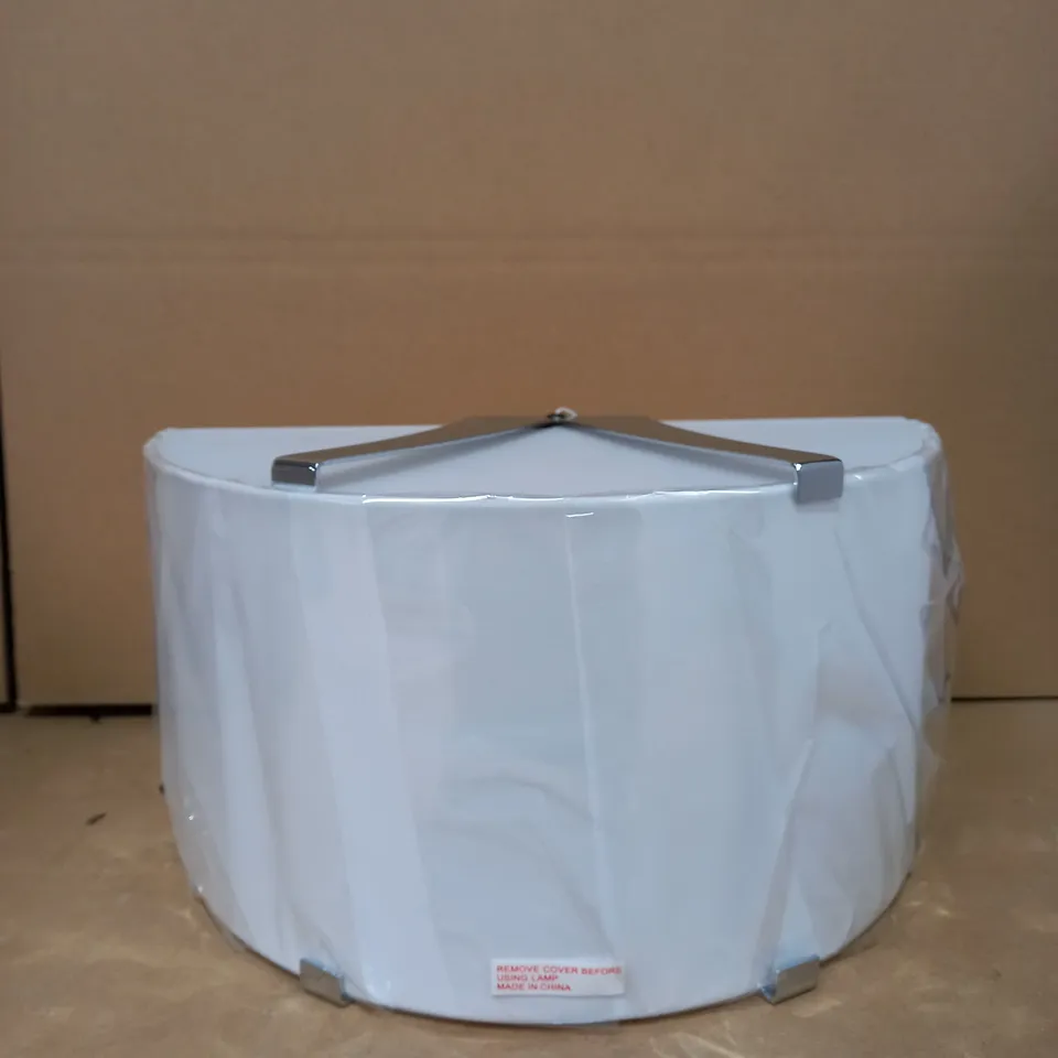 WALL LIGHT POLISHED CHROME WHITE COTTON SHADE