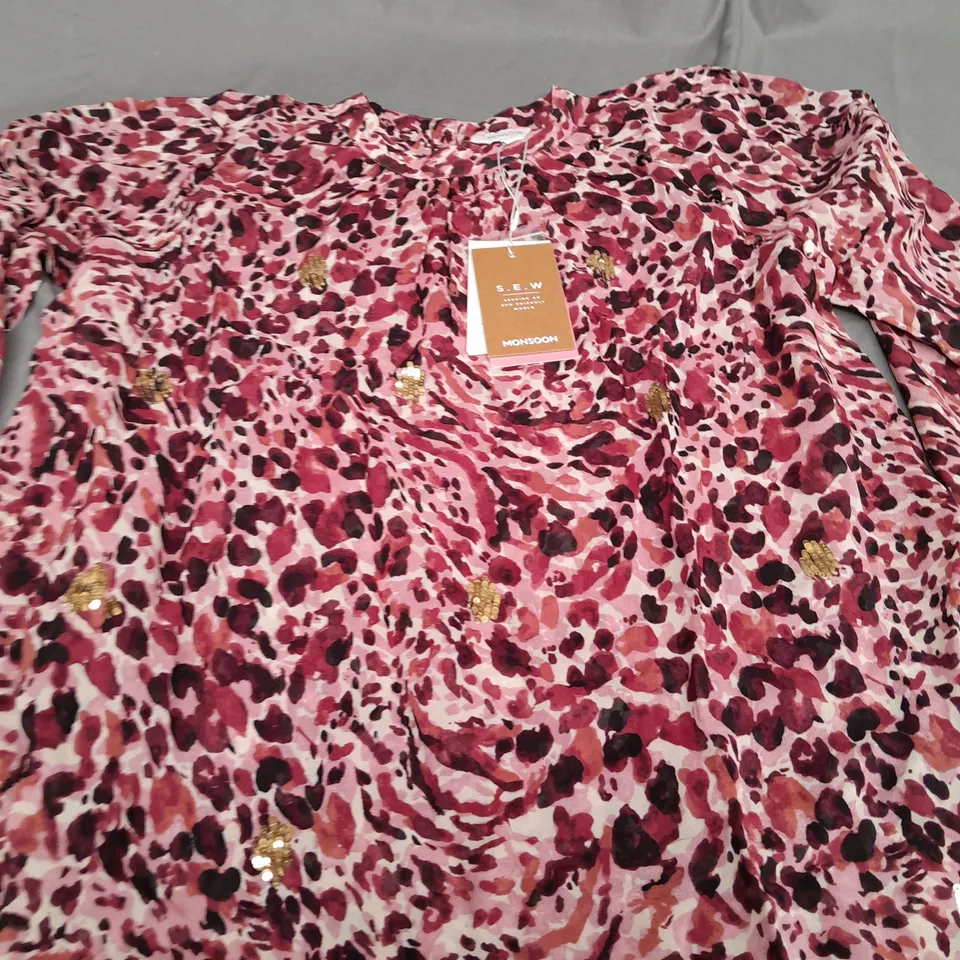 MONSOON PINK MACHINE WASHABLE BLOUSE - MEDIUM 