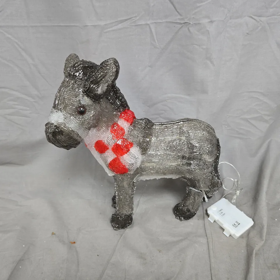 BOXED THREE KINGS INLIT ICE NATIVITY DONKEY