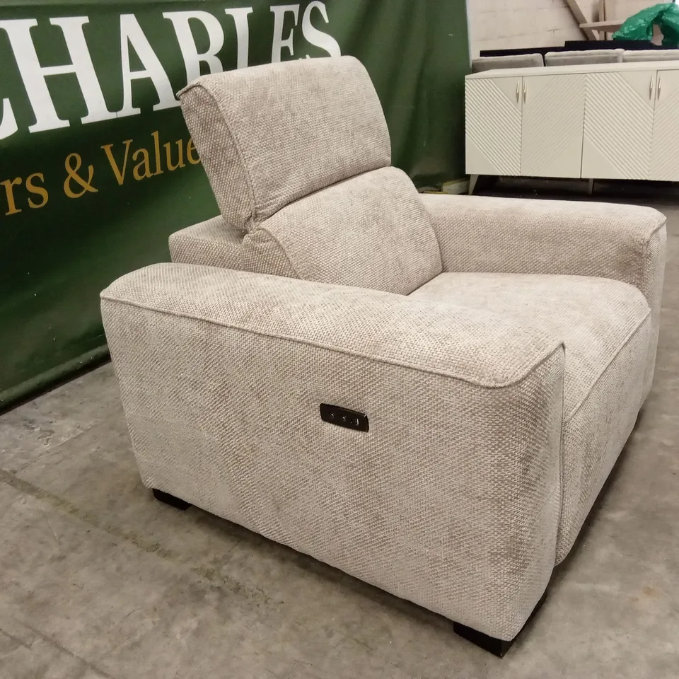 VENOSA POWER RECLINER FABRIC CHAIR - NATURAL RRP £899