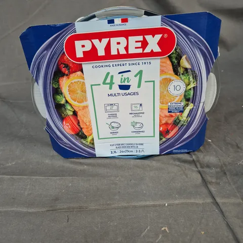 PYREX 4-IN-1 MULTI-USAGE GLASS DISH WITH LID β 2.1L, 24X20CM, BOXED