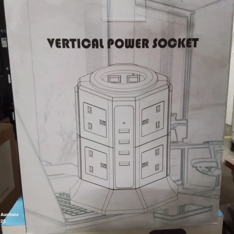 BOXED VERTICAL POWER SOCKET