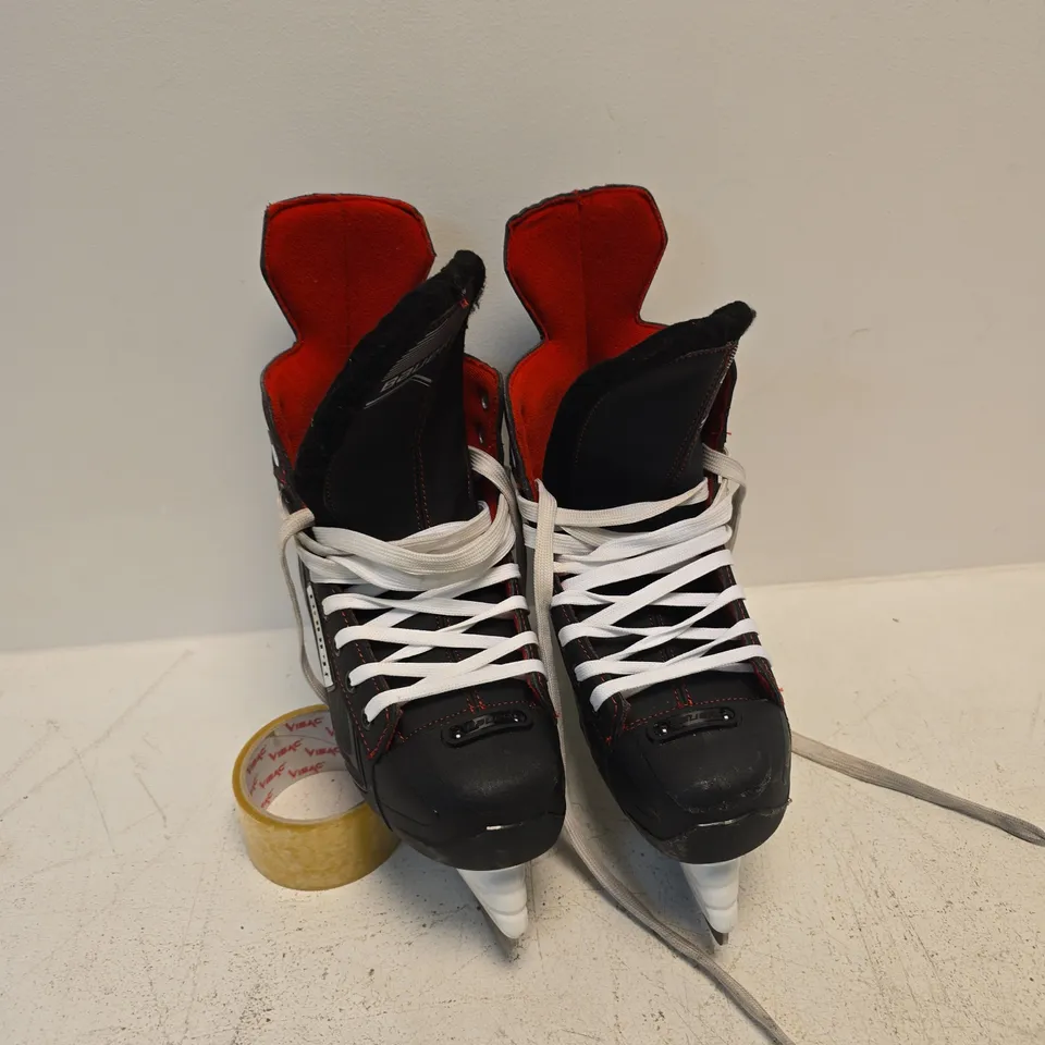 BAUER ICE SKATES – BLACK/RED, WITH WHITE LACES 