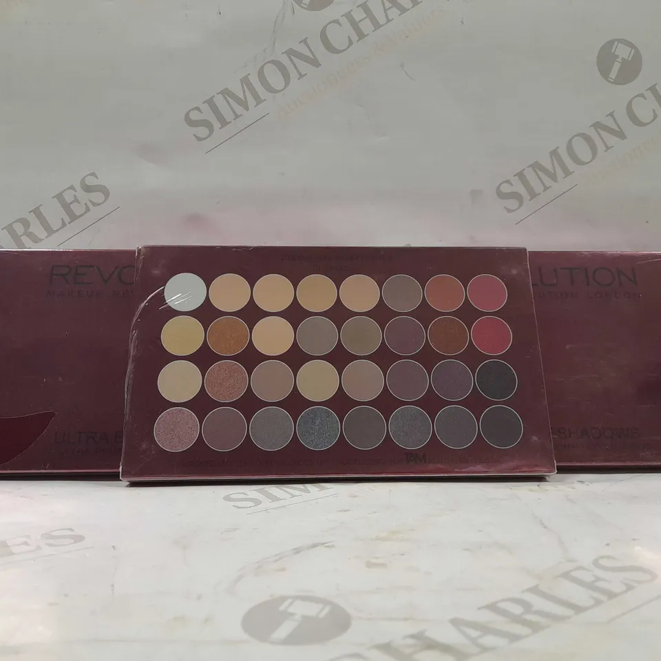 LOT OF APPROX 5 MAKEUP REVOLUTION SHIMMERS AND MATTE NUDES ULTRA 32 EYESHADOWS FLAWLESS PALETTE