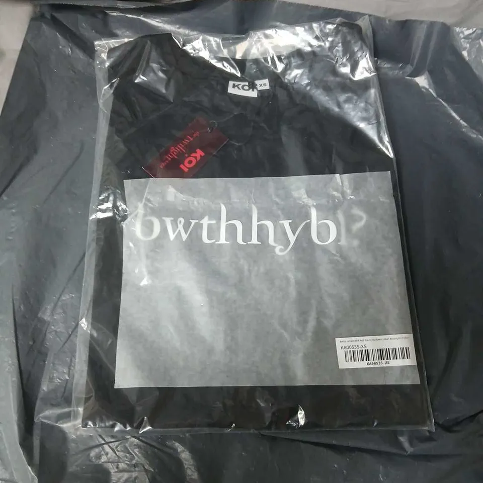 KOI X TWILIGHT ACRONYM T-SHIRT – BLACK, UK XS (XS) – SEALED IN PACKAGING
