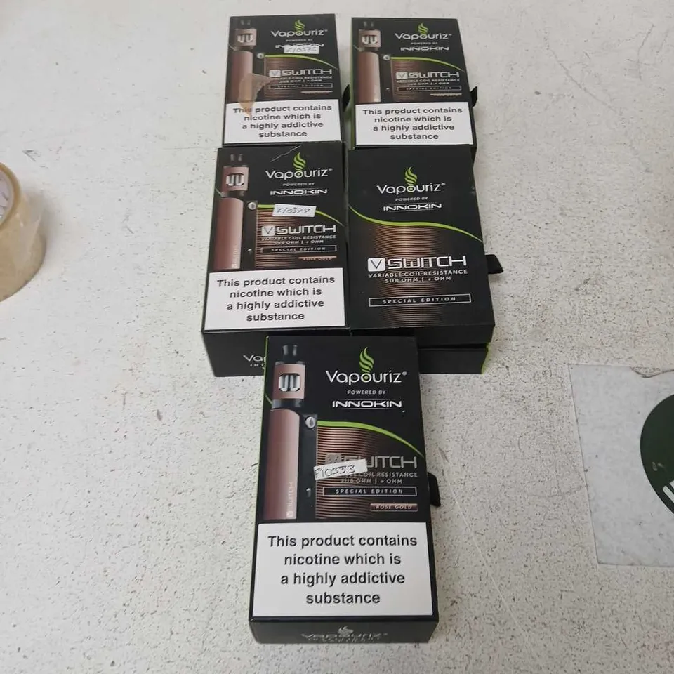 BOX OF APPROXIMATELY 30 ASSORTED E-CIGARETTES AND COMPONENTS TO INCLUDE: ASSORTED VAPOURIZ DEVICE KITS 