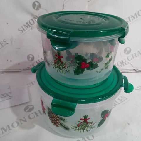 3 PIECE CHRISTMAS PRINT FOOD CONTAINERS