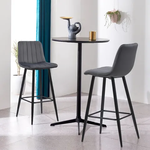 BOXED SET OF 2 DESIGNER DARK GREEN VELVET BAR STOOLS (1 BOX)