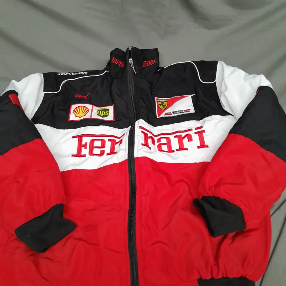 FERRARI ZIPPED BOMBER JACKET SIZE M