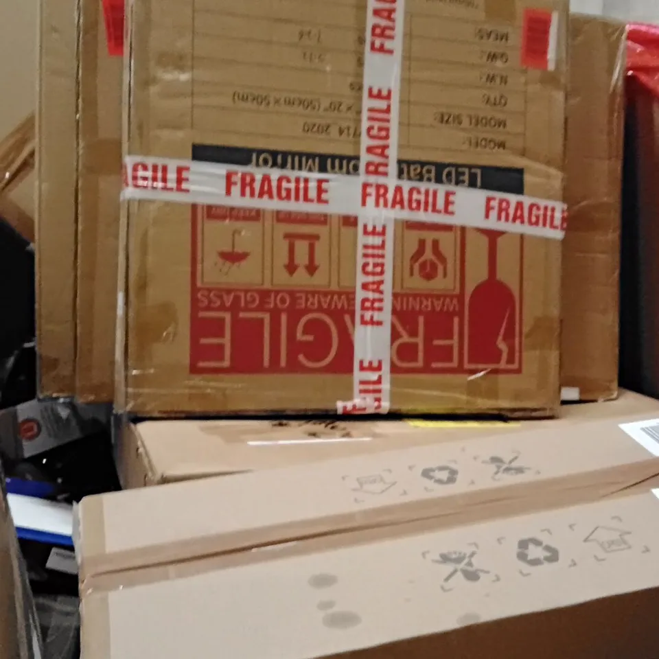 PALLET OF ASSORTED HOUSEHOLD GOODS AND PRODUCTS TO INCLUDE;MIRROR, CEILING FAN,CLOCK