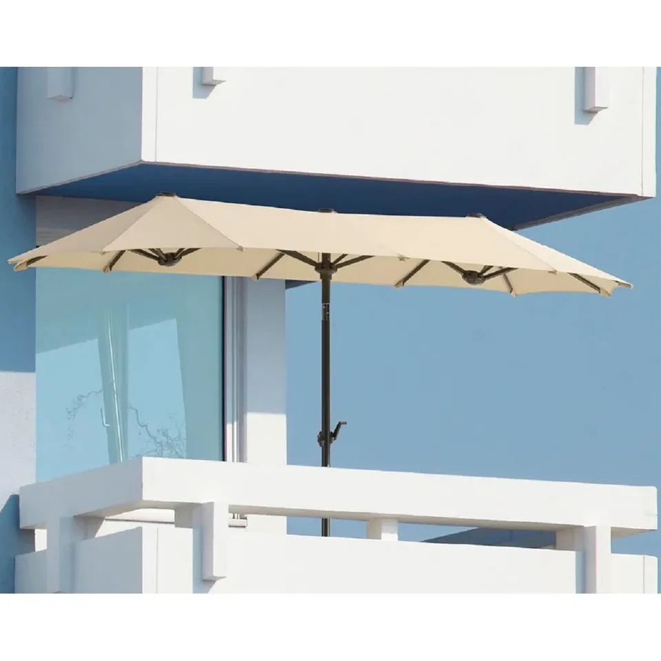 BOXED SALERNO 3M X 1.5M RECTANGULAR BALCONY PARASOL - NATURAL (1 BOX)