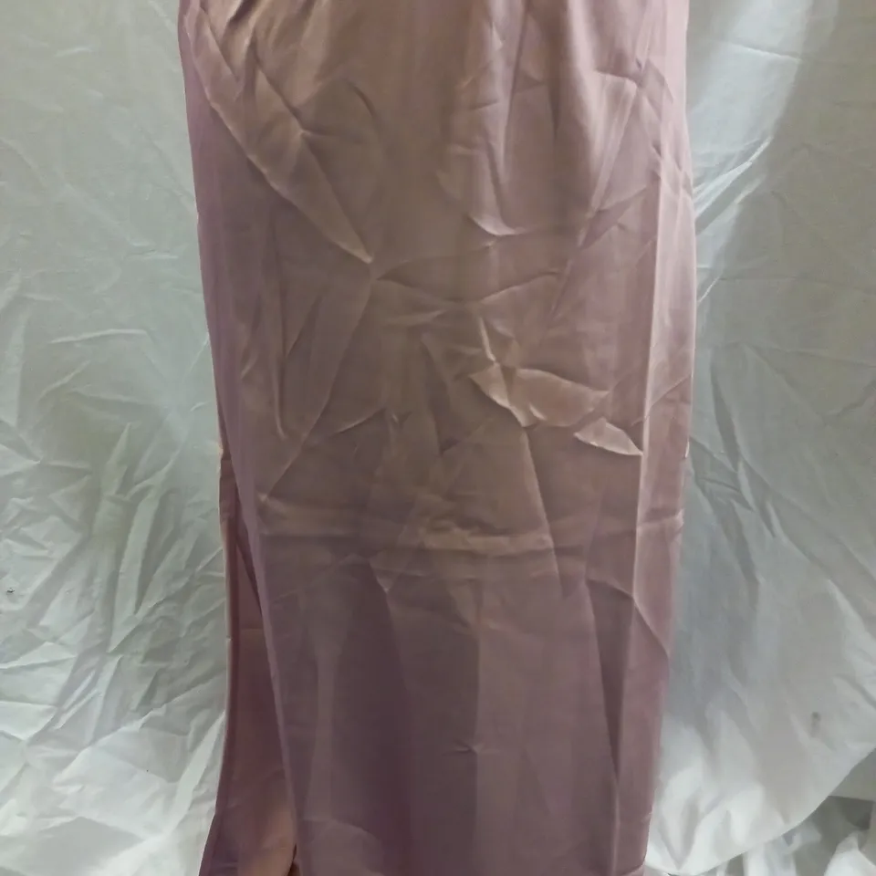 GINI LONDON GL691 SATIN CHAMP MIDI SKIRT, PINK - SIZE 12