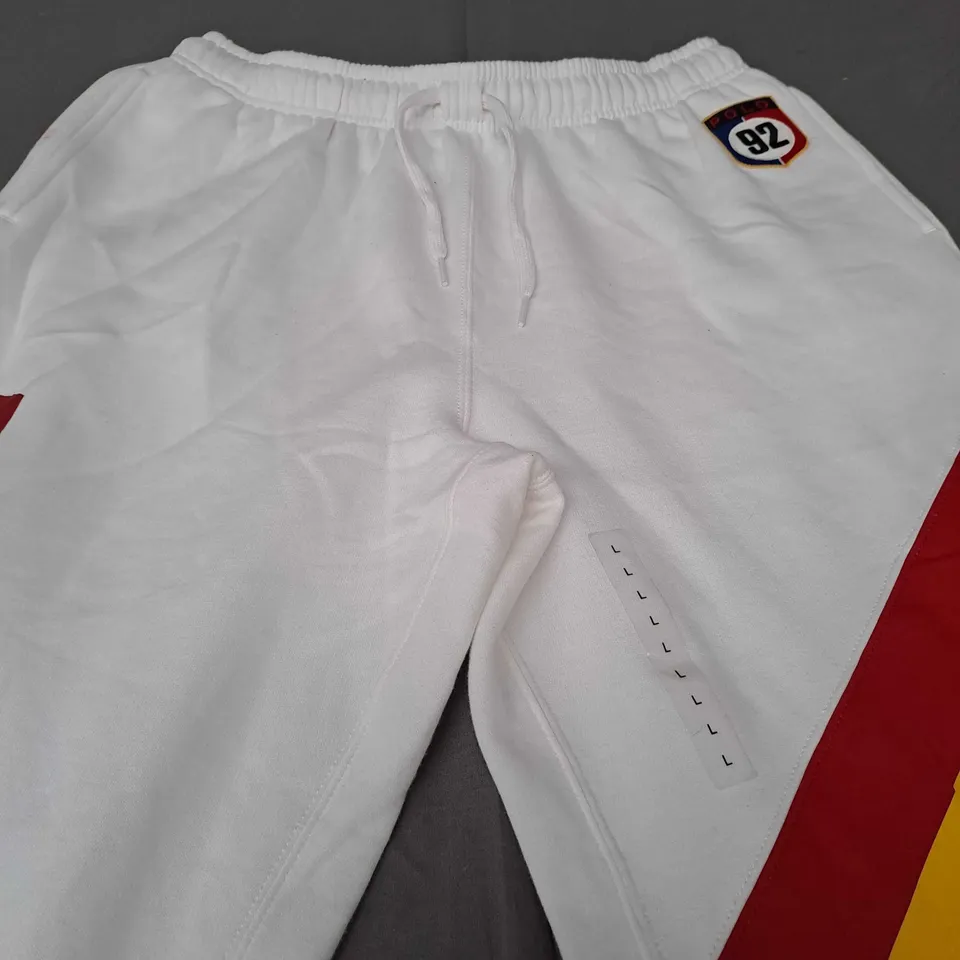 POLO RALPH LAUREN WHITE JOGGERS - LARGE