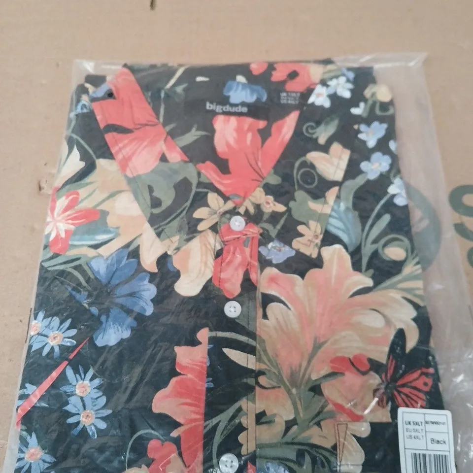 BIGDUDE FLORAL SHIRT – MEN'S BUTTON-DOWN - 5XL