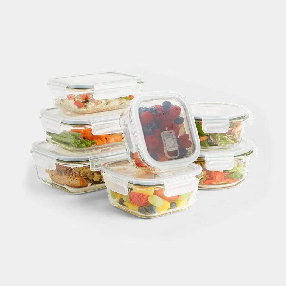 BOXED GLASS 7 CONTAINER FOOD STORAGE SET