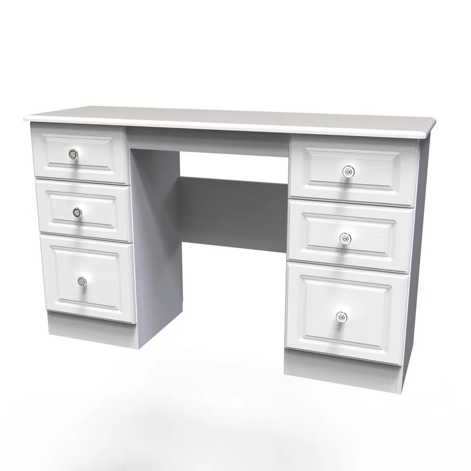 BOXED FULLY ASSEMBLED ARGYLE DRESSING TABLE - WHITE (1 BOX)