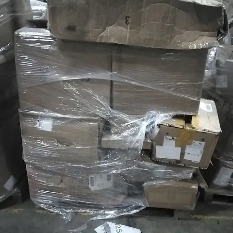 PALLET TO CONTAIN HOUSEHOLD FLAT-PACKED FURNITURE AND HOMEWERE TO INCLUDE; WHEELCHAIR, SOLAR LAWN LIGHT AND CLOTHES HANGER ETC...