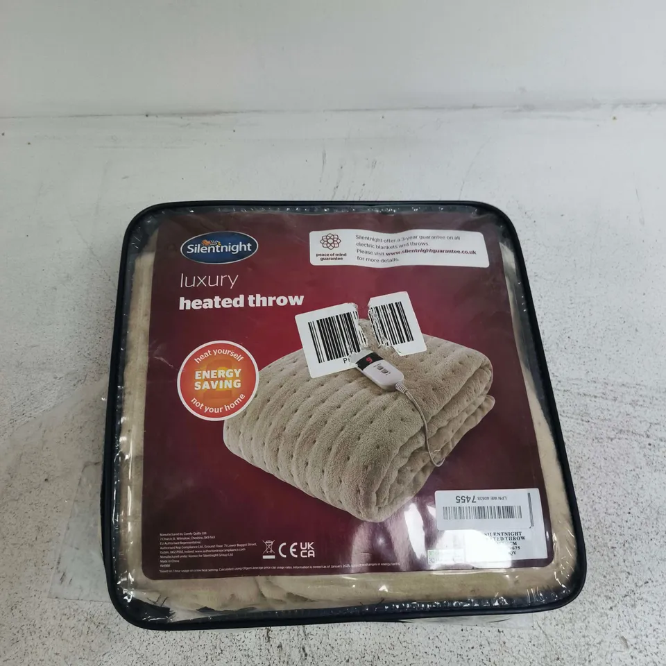 SILENTNIGHT LUXURY HEATED THROW – BEIGE, SEALED PACKAGING