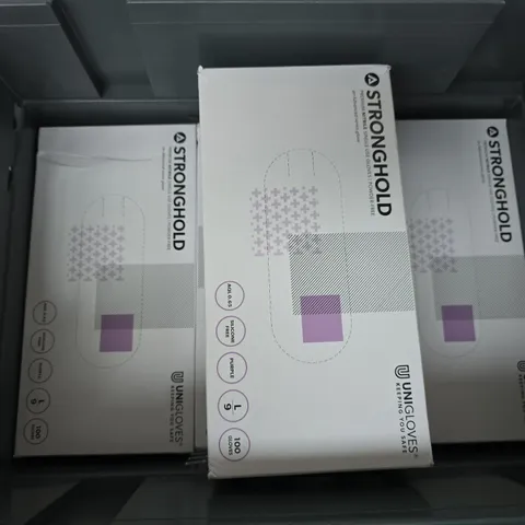 4 BOXES OF UNIGLOVES PURPLE NITRILE DISPOSABLE GLOVES L (EACH BOX CONTAINS 100) 