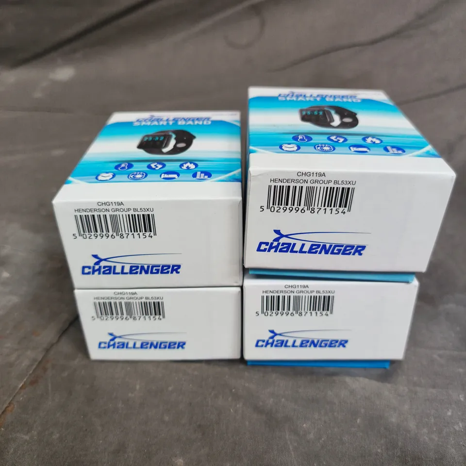 4 X BOXED CHALLENGER CHG119A SMART BAND WATCHES 