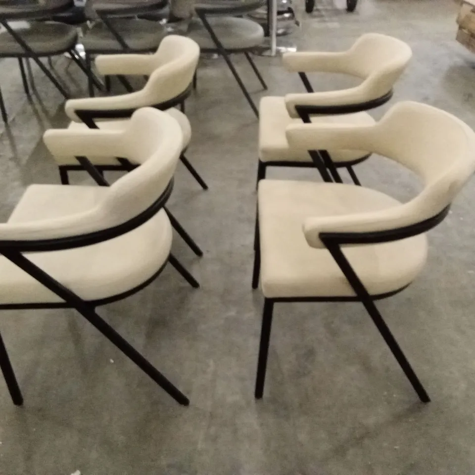 SET OF 4 FREYA FAUX LEATHER DINING CHAIRS