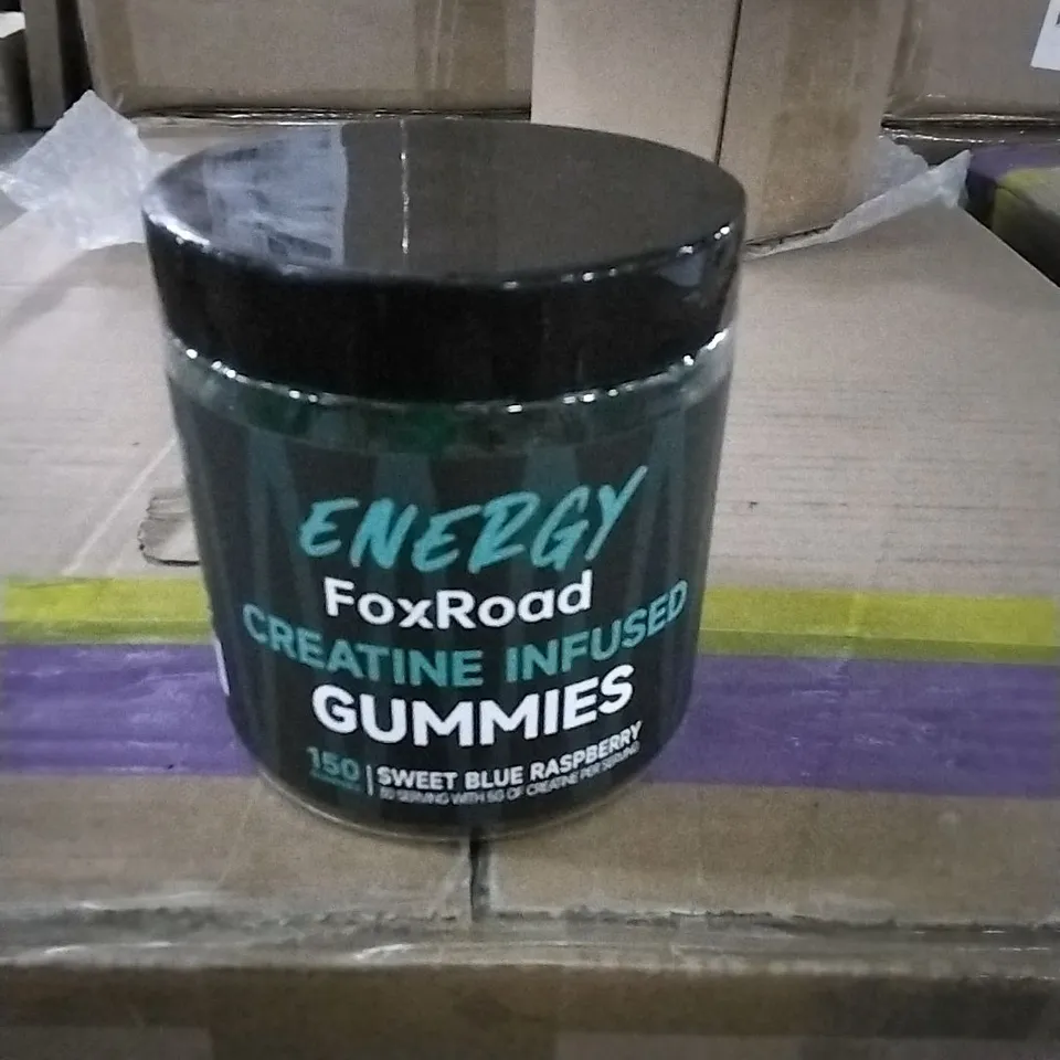 BOXED AND BAGGED ENERGY FOXROAD CREATINE INFUSED GUMMIES 30 PER BOX APPROX - EXPIRY 01/09/2026