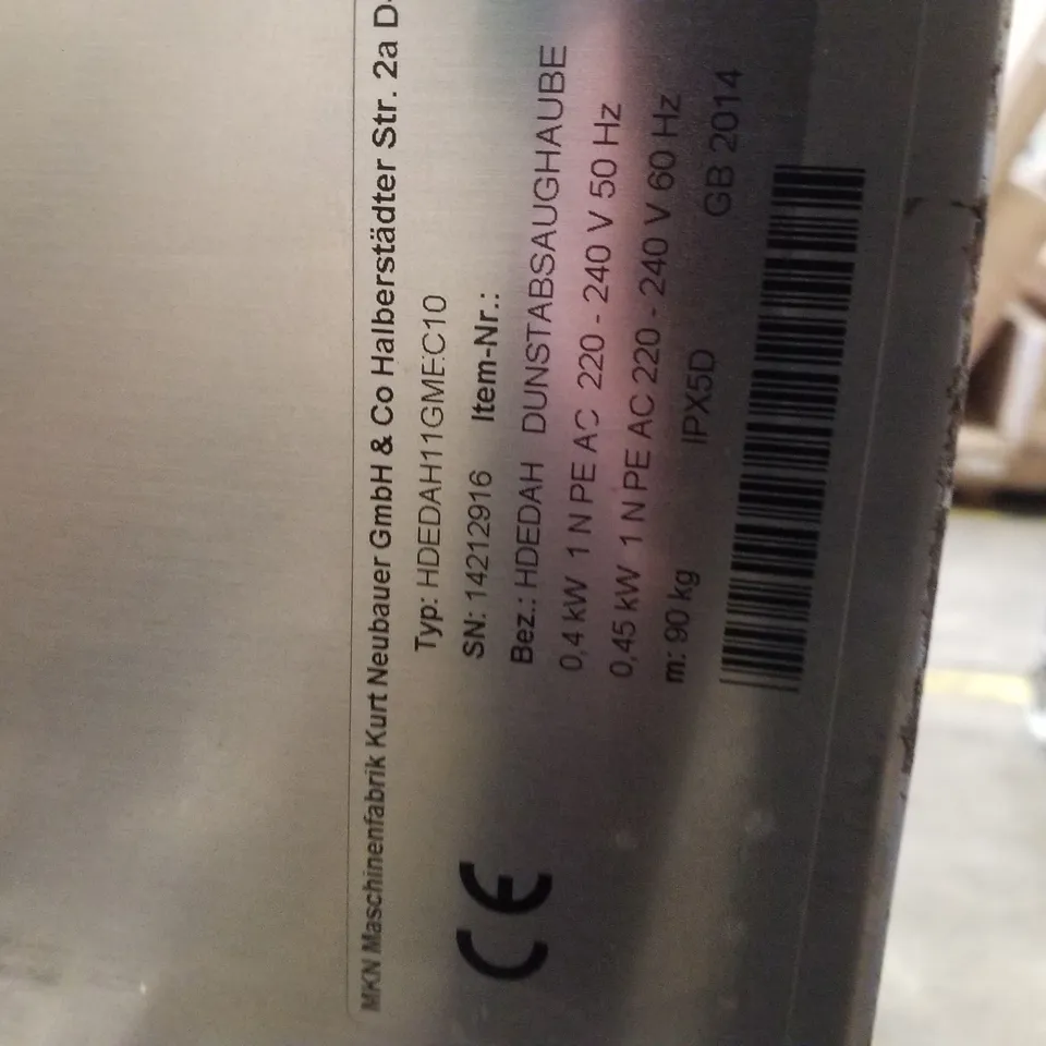 EXTRACTION HOOD FOR MKN COMBI OVEN   