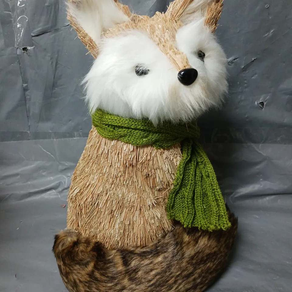 BRISTLE FOX WITH SCARF AUTUMN DECORATION